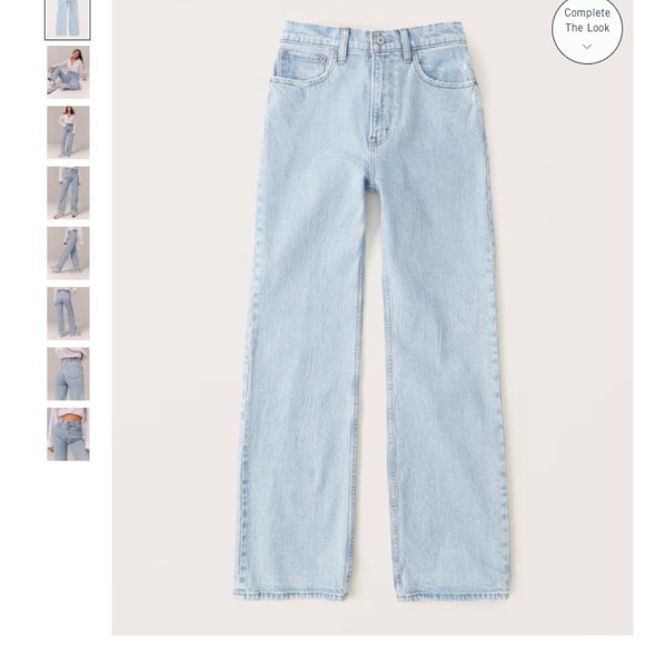 Abercrombie High Rise 90s Relaxed Jean Light - 34W Short - Picture 8 of 14